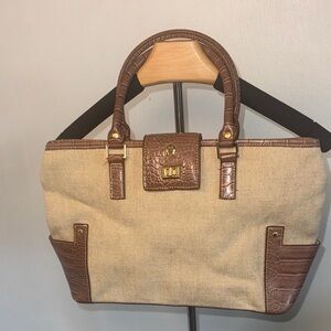 Etienne Aigner Beige and Brown Tote